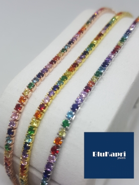 bracciale tennis con zirconi rainbow - BLUKAPRI JEWELS